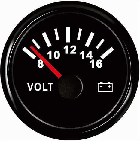 Samdo 52mm Voltmeters Voltage Meters Universal Voltage Gauges Waterproof 8-16V for Boat Yacht Auto Motor Home Truck