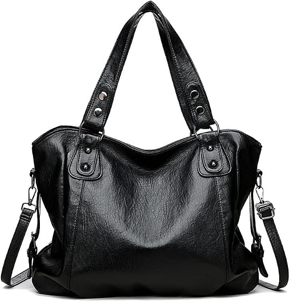 Women's Shoulder Bag Shopper Large Handbag Handbag Women's Handbag Made of PU Leather Bag Hobo Women's Bag Shoulder Bag Bags for Women Mother Black