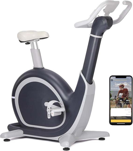 Magnetic Exercise Bike, Indoor Cycling Bike With Self-Developed App, 350 Lbs Weight Capacity & 2 In 1 LCD Monitor and Tablet Holder, Stationary Bike for Home Gym Fitness