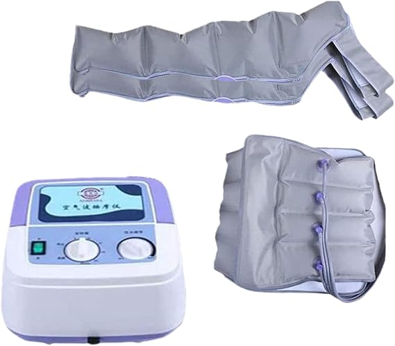 Pressotherapy Air Compression Leg Foot Massager with Remote Control, Pneumatic Wrap Pressure Machine for Lymphatic Drainage, Full Body Massager with 4 Air Cushions
