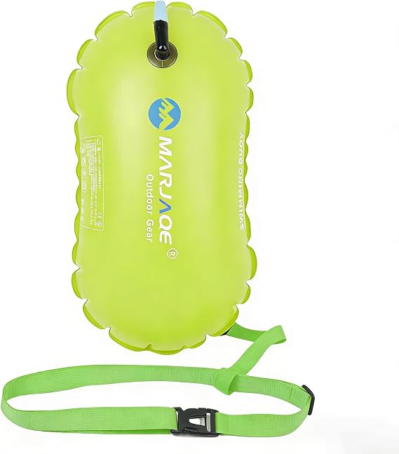 Portable Swim Buoy Float with Adjustable Strap,Float Bag Inflatable Bag for Open Water Swimmer