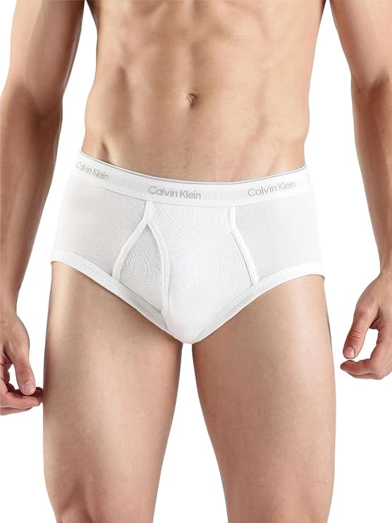 Calvin Klein Men's Cotton Classics 3-Pack Brief, 3 White, M (32"-34")
