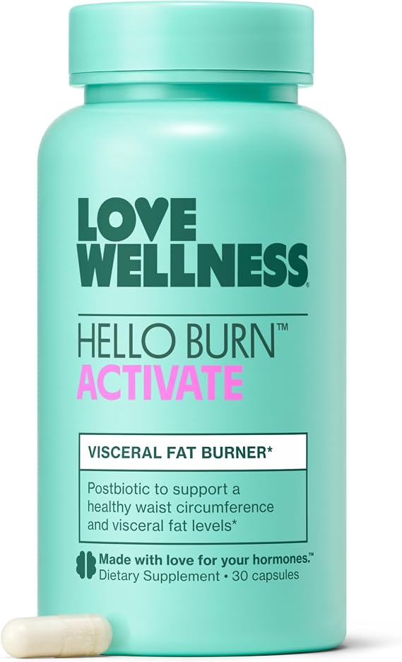 Love Wellness Hello Burn Activate | Postbiotic with BPL1 HT | 30 Count | Clinically studied postbiotic strain, Clean formula, Support Visceral fat burn, Support healthy waist circumference