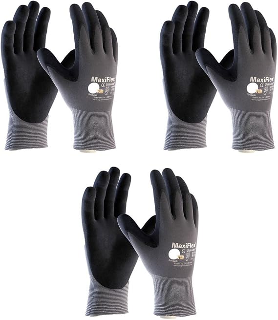 MaxiFlex Safety Work Gloves 34-874 Nitrile Micro-Foam Grip Palm & Fingers - Excellent grip and abrasion resistance