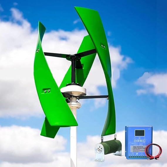 3000W Vertical Axis Wind Turbine Generator 12V 24V 48V Wind Turbine Generator Kit Free Energy Windmill Home Wind Turbine Maglev Breeze Start (Color : Green, Size : 12V)