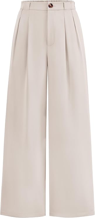 KIRUNDO Wide Leg Pants for Women 2026 Dressy High Waisted Button Trousers