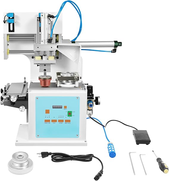 Commercial Pneumatic Pad Printing Machine, Stamping Embossing Equipment Fit, Ink Pressure Pad Printer for Plastics, Logo DIY, Trademarks, Expiration Dates, Stationery, Clothes