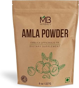 MB Herbals De-Seeded Amla Powder 8 oz / 12 LB 227g | Pure Amalaki Powder from Amla Berries Pulp | Seed-Free & Natural