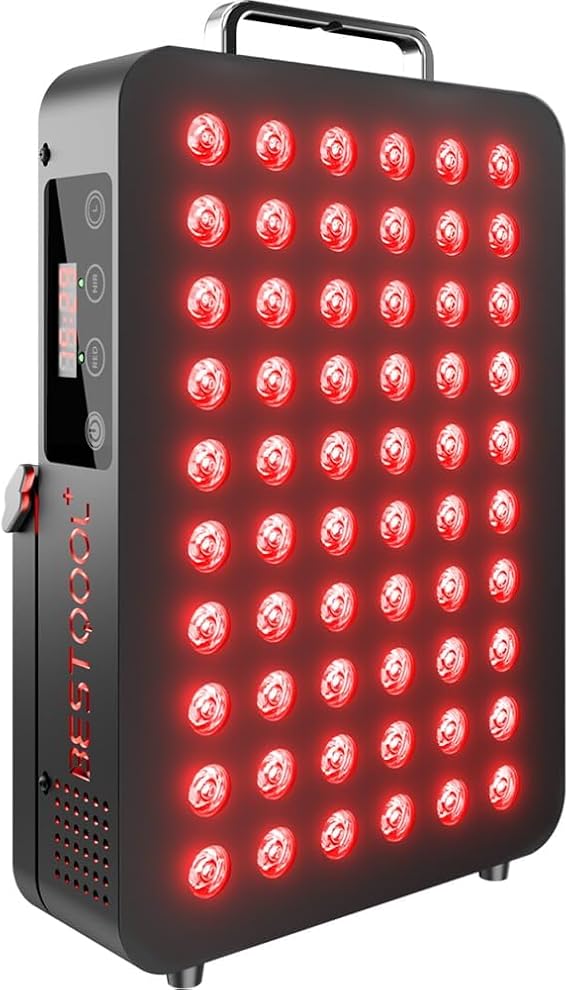 BestQool Red Light Therapy, Dual Chip Elite Grade LED Red Infrared Light Panel with Near-Infrared Light 660nm 850nm High Power Red Light Therapy Device at Home, Ideal for Body, Face, 105W (Black 60)