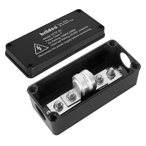 Class T Fuse Block, Fuse Holder with 400 Amp Fuse, Heavy Duty Slow Blow for Inverters, Car Audios, etc