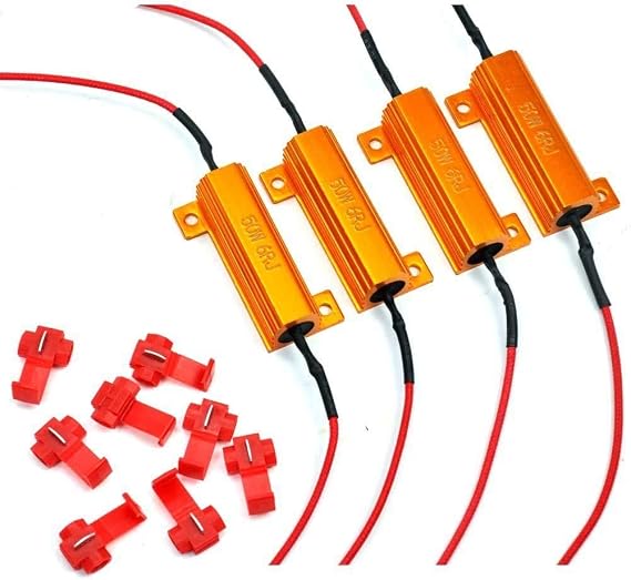 XtremeVision 50W 6Ohm LED Load Resistors for LED Turn Signal Lights or LED License Plate Lights (Fix Hyper Flash, Warning Cancellor) - 2 Pairs