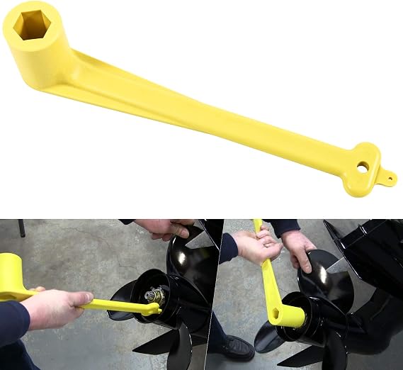 Yoursme Polymer Light-Weight Propeller Wrench 1-1/16" Marine Boat Nut Propeller Wrench for Mercury/Mercruiser/Alpha Replaces 91-859046Q4 Yellow, Rustproof Plastic