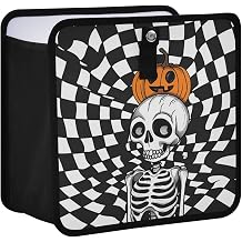 Black-and-white Checkered Cartoon Skeleton Hanging Garbage Bags For Cars Carbage Can Car Garbage