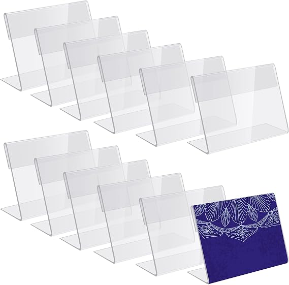 12PCS Clear Acrylic Sign Holder 6 x 4in Acrylic Sign Display Holder