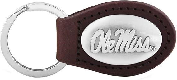 NCAA Mississippi Old Miss Rebels Zep-Pro Leather Concho Key Fob