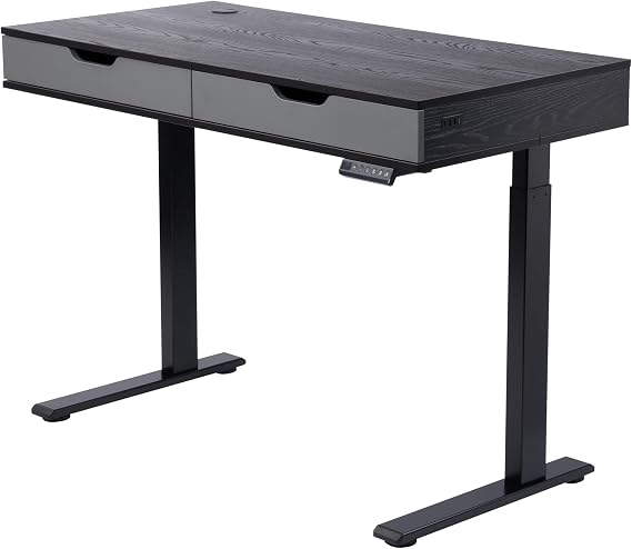 Realspace Smart Electric 48" W Height-Adjustable Standing Desk, Black/Gray