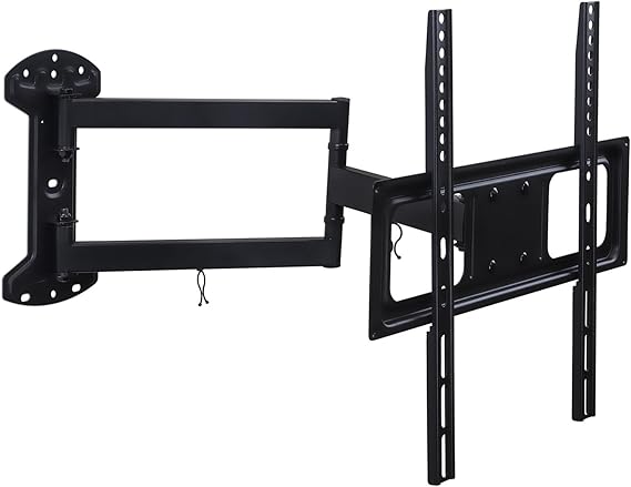 Mount-It! Full Motion TV Wall Mount 24 Inch Long Extension Arm Fits 32 to 55 Inch Flat or Curved TVs VESA 75x75 to 400x400mm Swivel Tilt Rotate Heavy-Duty Steel 77 lbs Capacity