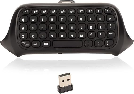 Septpenta Controller Keyboard for Xbox One Wireless Controller Chatpad Keyboard with USB Receiver Handle Style Design 2.4G Wireless Connection Mini Gaming Keyboard with 47 Keys