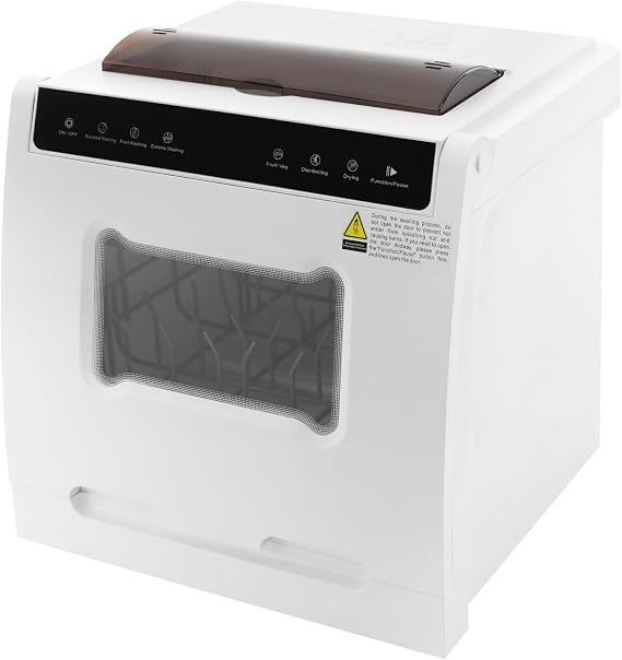 Portable Countertop Dishwasher, 1100W Mini Dishwashers with 4 Cleaning Modes, Drying Function & Inlet Hose, Touchscreen, Low Noise for 4-6 Person for Home Apartments and RVs, 110V