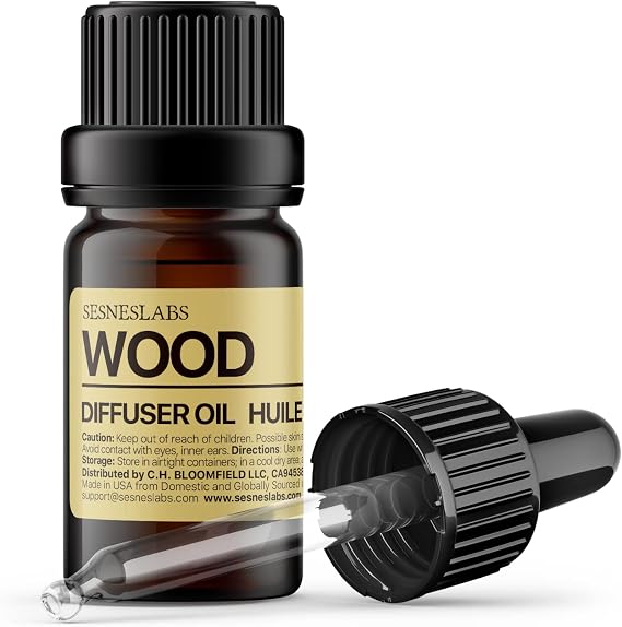 Wood Diffuser Oil, Niche Scent, Luxury Cedar, Cypress, Vetyver, Guaiac Wood, Incense, Sandalwood Essential Oils Blend for Ultrasonic Diffuser Scent Projects(.33 oz/10 ml)