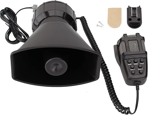 FARBIN Horn Siren PA, 7 Tone Police Siren Pa System, 12V 100W Police Alarm | PA mic system, with handheld microphone amplifier