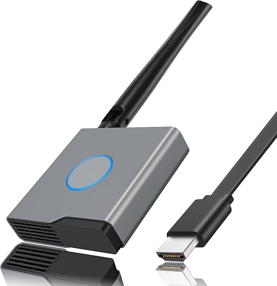 Wireless HDMI Display Dongle Adapter, Portable Transmitter, Streaming Media Video/Audio/File HDMI Wireless Extender for Smartphone,Laptop to HDTV/Monitor/Projector, Support Airplay DLNA Miracast
