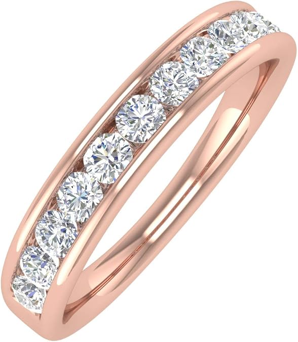1/2 Carat Round Diamond Wedding Band Ring 14K Gold - Stackable Band
