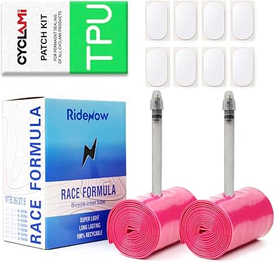 2-Pack RideNow 700C x 18-32C  32-47C ALLRoad & Gravel  MTB27.5 inch x 1.9-2.5 TPU Inner Tubes with 45mm Presta Valves Lightweight Include Bike Tube Patch Repair Kit