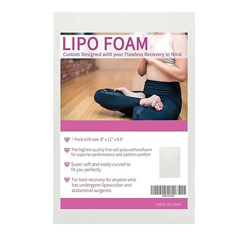 1 Pack Lipo Foam Pads Lipo foam Board Post Surgery Liposuction Surgery Foam Sheet 8''*11''*0.5'' AB Board to Help with Post-Surgical Liposuction, Abdominoplasty, Arm and Thigh Fat
