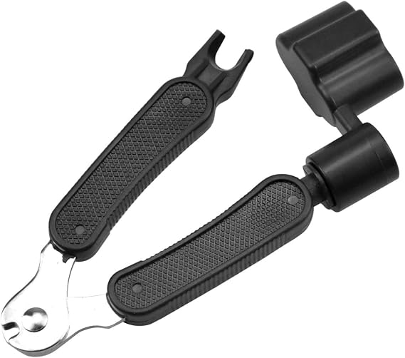 Guitar String Winders Tool 3-In-1 Multifunctional Guitar Tool String Cutter Guitar String Pin Puller Guitar Bridge Pin Puller String Instrument Repairing Accessories Guitar Accessories Kit (Black)