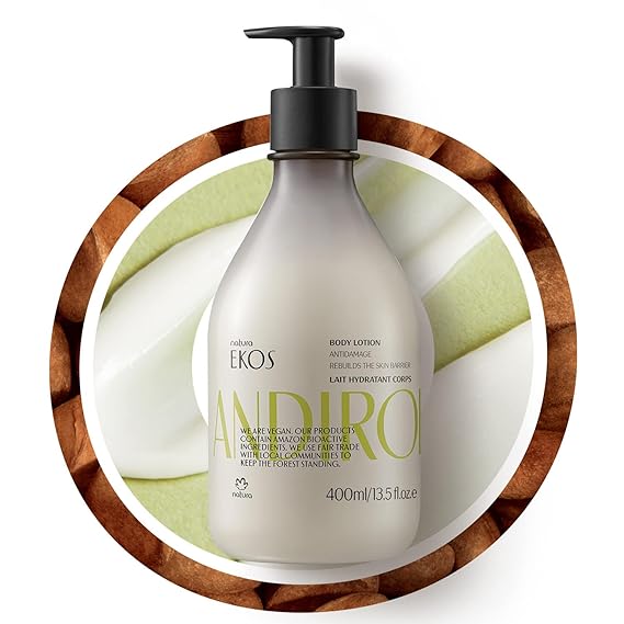 Natura - Ekos Andiroba Restorative Body Lotion - Therapeutic Oil - 30 Hours of Moisturization - Soothe Muscles - Vegan Skin Care - Brazilian Beauty Secrets - Self Care & Body Care - 13.5 fl oz (400ml)