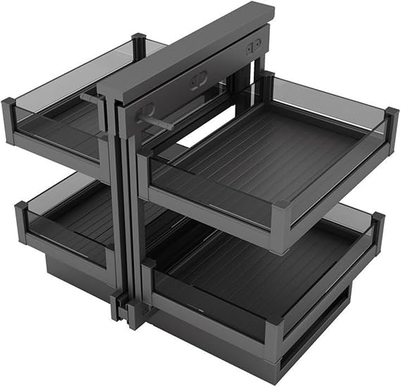 Kitchen Blind Corner Cabinet Pull-Out Organiser with 4 Baskets Shelf Slide Out Cabinet Organizer,Left Open and Right Open Storage Rack Kitchen for Corner Cupboards 800