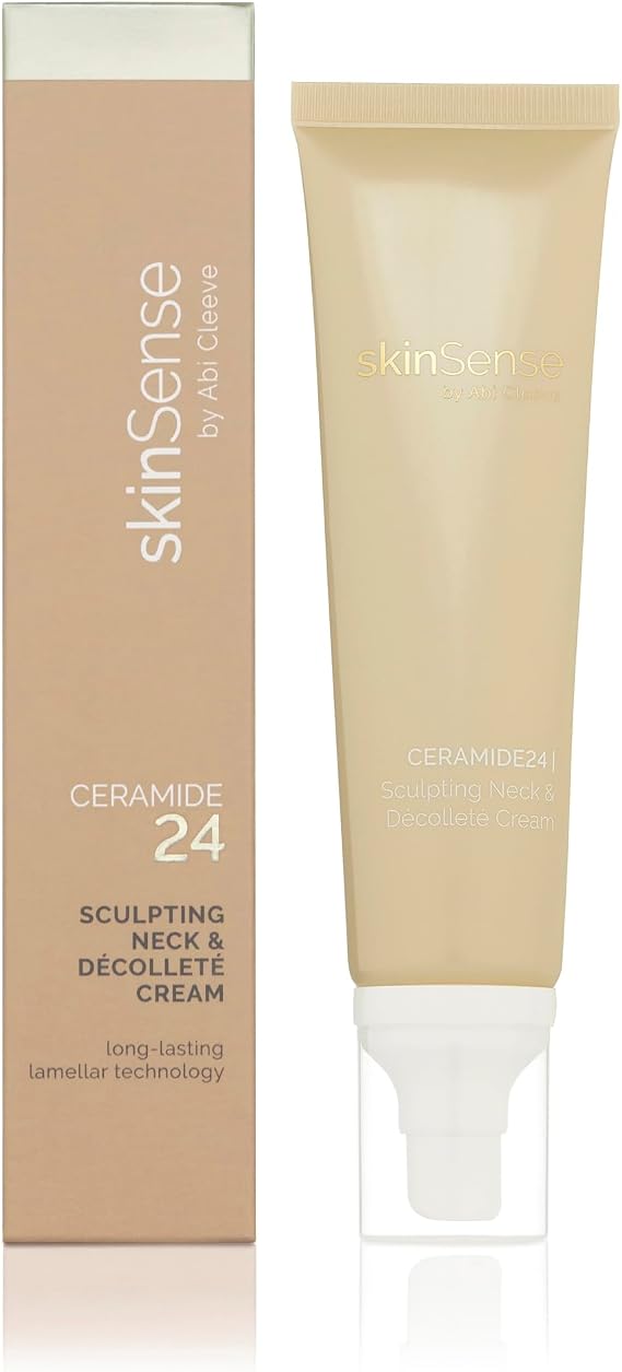 Skinsense Ceramide24 Sculpting Neck & Décolleté Cream 100ml, Anti-Wrinkle Treatment, Ceramide Neck Cream for Sagging Skin, Moisturising Lotion for Neck, Firming