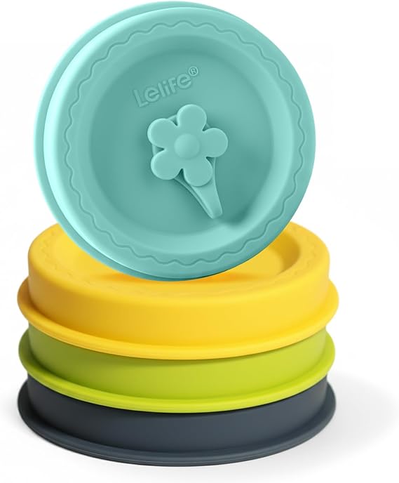 Silicone Mason Jar Lids with Straw Hole for Regular & Wide Mouth Jars | Regular and Wide Mouth Compatible, With Straw Hole, With Stopper,BPA Free,Dishwasher Safe