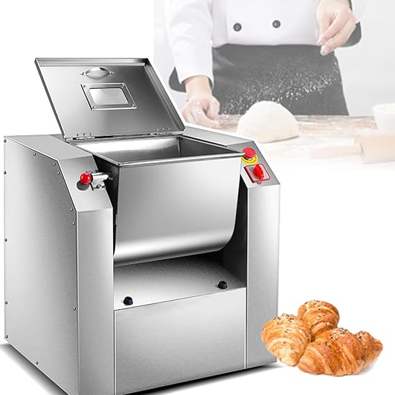 Commercial Dough Mixer, with 15kg/25kg Kneading Capacity Electric Stand Mixer Dough Kneading Machine Heavy Duty Pizza Dough Mixer, for Schools Bakeries Restaurants Pizzerias,25kg Dough