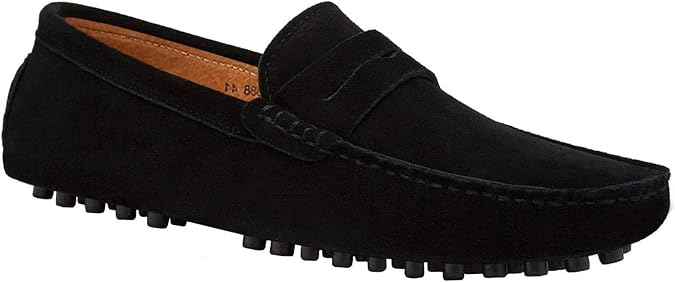 JIONS Mens Driving Penny Loafers Suede Moccasins Slip On Casual Dress Boat Shoes