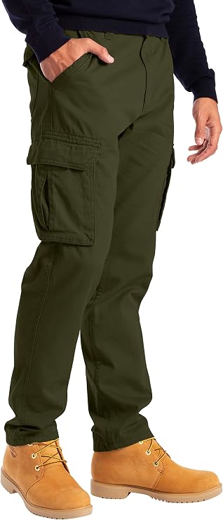 Alamo Slim Fit Cargo Pants for Men, 100% Cotton Cargo Work Pants for Men | Cotton Mens Cargo Work Pants, 6 Pocket Outdoor Mens Work Pants, Ultra Durable Casual Trousers, Ideal For Casual & Work