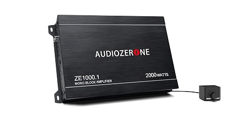 AUDIOZERONE ZE1000.1 2000W Monoblock Class D MOSFET Subwoofer Audio, 1-4 Ohm Stable, Low Pass Crossover, Mosfet Power, Stereo