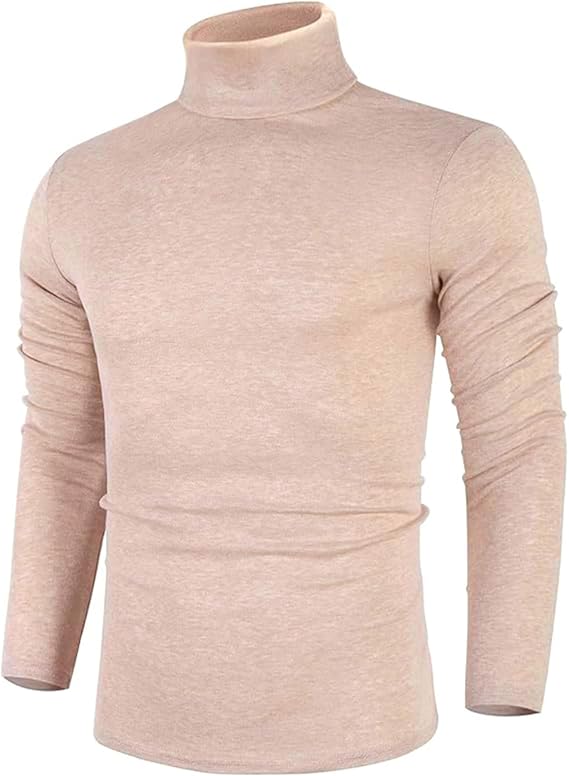 HUNGSON Men's Casual Slim Fit Basic Tops Knitted Thermal Turtleneck Pullover Sweater