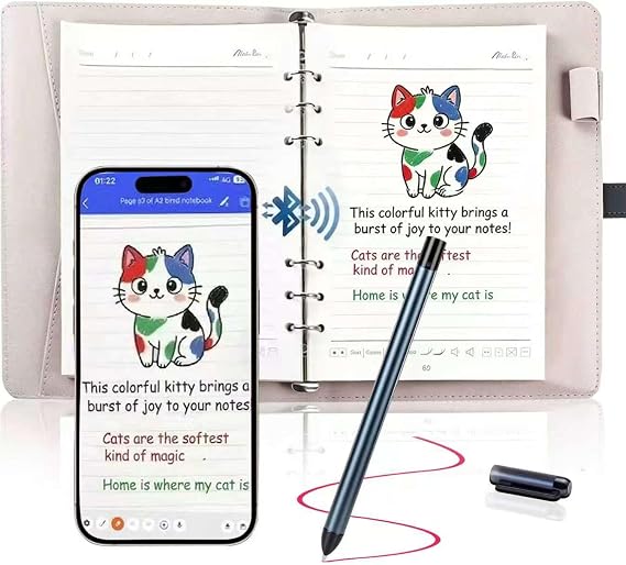 Digital Notebook with Pen Set smart Pen Enables Synchronized Handwriting, OCR to Text, Offline Storage, Audio Recording and Note Sharing, Compatible with iOS and Android