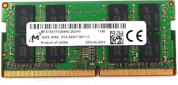 MICRON 16GB SO-DIMM DDR4 Dual 2RX8 PC4-19200 2400MHZ Memory MTA16ATF2G64HZ-2G3H1
