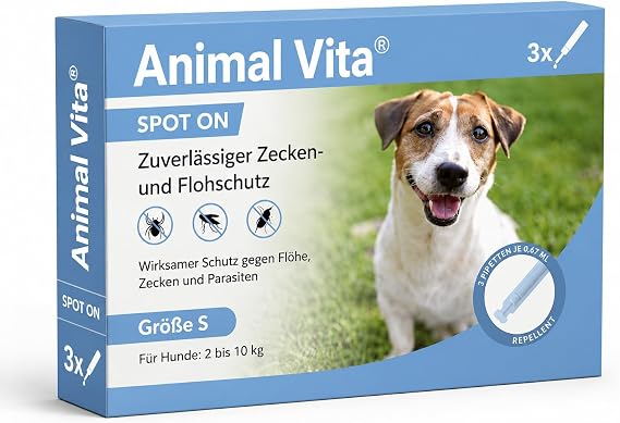 Animal Vita® Spot On Tick Protection for Dogs [Reliable Tick Protection] Tick Repellent - Tick Protection - Spot On for Small Dogs (2 to 10 kg)