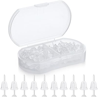 Plastic Earrings, 200 PCS Clear Earrings for Sports, Transparency Plastic Post Earring Studs for Sports, Flat Silicone Earring for DIY