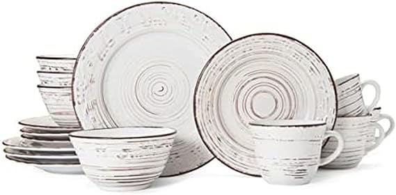 Pfaltzgraff Trellis Coastal 16-Piece Dinnerware Set, Service For 4, White