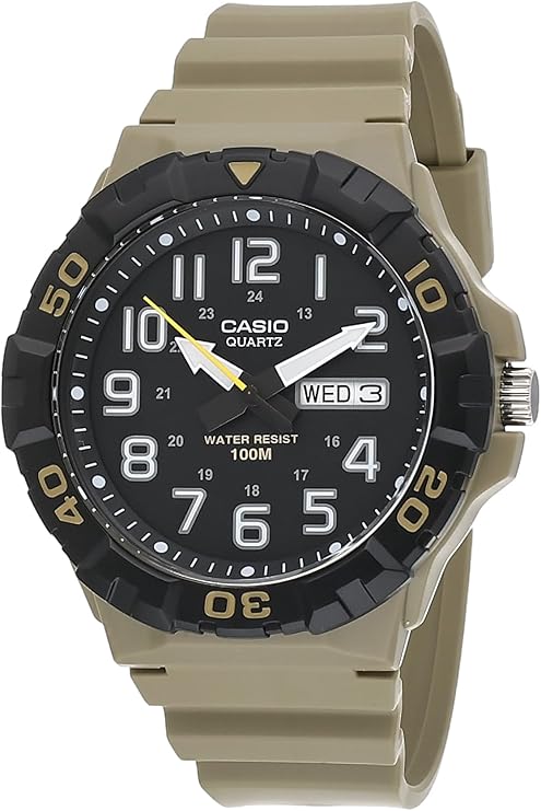 Casio Men's Military 3HD Quartz Sport Watch with Resin Strap, Tan, 24 Model: MRW-210H-5AVCF