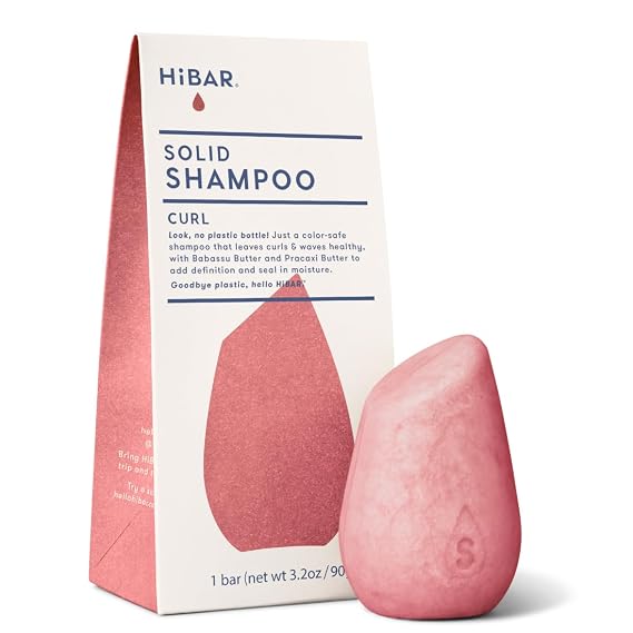 HIBAR - Curl Shampoo Bar - For Curly Hair - Plastic-Free - Vegan - 1 Bar