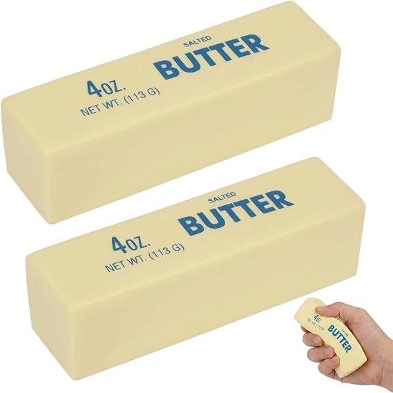 2Pcs Butter Squishy Big, Big Butter Squishy for Adult Stress Relief, Anxiety Management Tool,Portable Focus Aid for for Office Home Travel Work Adult Women