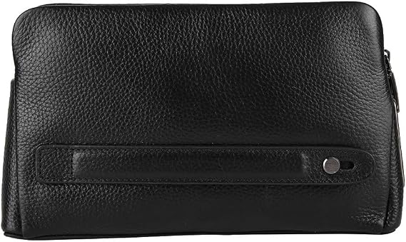 Wallet for Men, Fipilock FL - V1 Men Zipper Leather Wallet Smart Fingerprint Security Anti Theft Handbag Black