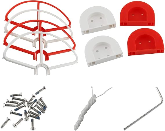 DGZZI Propeller Protector 1Set Red and White Propeller Blade Crash Guard Cover Bumper for Phantom 3