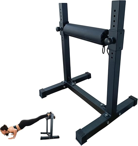 Bulgarian Split Squat Stand,Single Leg Squat Stand,11 Adjustable Roller Heights & Comfortable Padding for Squats,Stretching,Hip Thrusters,Triceps Exercises